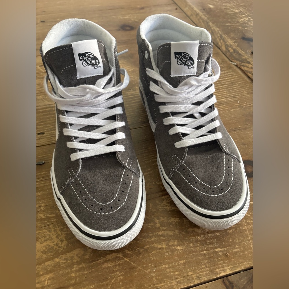 Vans Men's Gray Sk8 Hi High-Top Sneakers